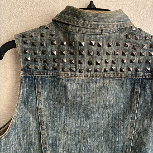 Toska Vintage Denim Jeans Vest With Studs L - Picture 6 of 11